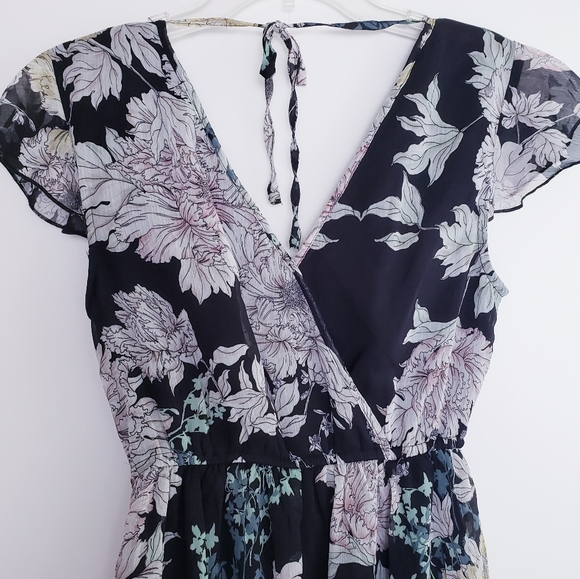 Band of Gypsies Blue Floral Dress - Picture 7 of 15